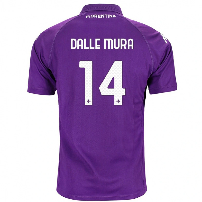 Danxen Børn Christian Dalle Mura #14 Lilla Hjemmebane Spillertrøjer 2024/25 Trøje T-Shirt