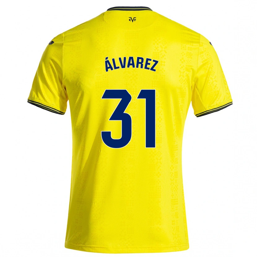Danxen Børn Iker Álvarez #31 Gul Sort Hjemmebane Spillertrøjer 2024/25 Trøje T-Shirt