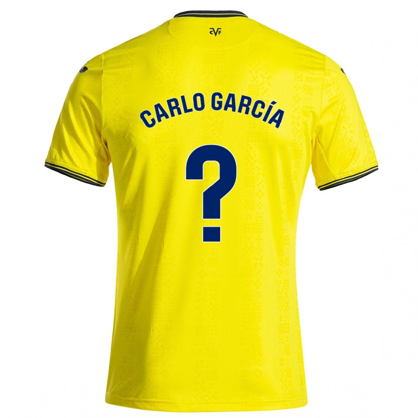 Danxen Børn Carlo García #0 Gul Sort Hjemmebane Spillertrøjer 2024/25 Trøje T-Shirt