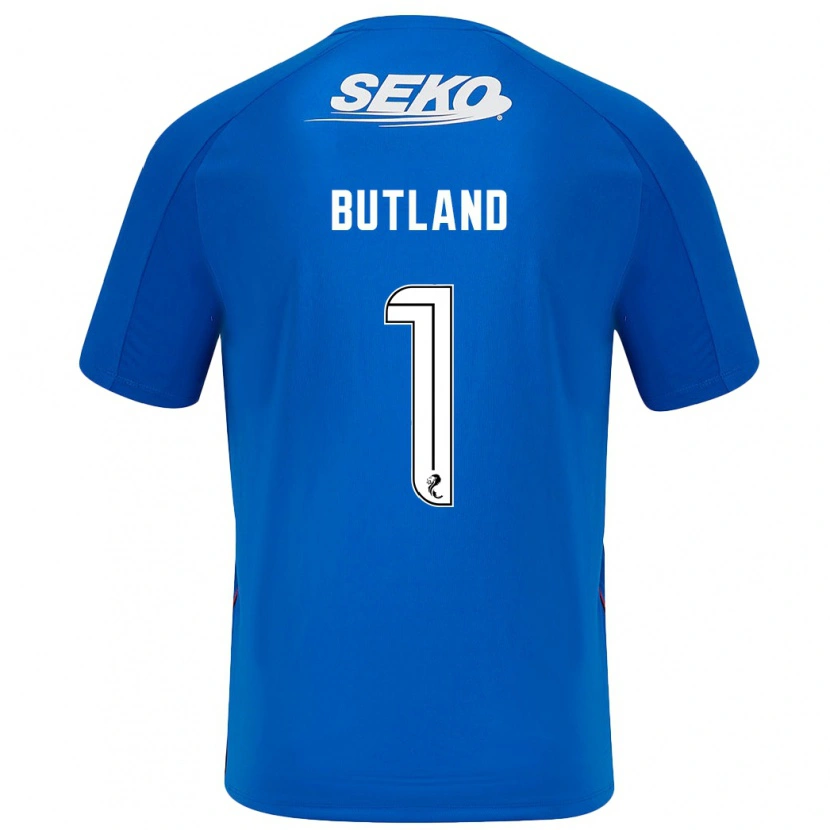 Danxen Børn Jack Butland #1 Mørkeblå Hjemmebane Spillertrøjer 2024/25 Trøje T-Shirt