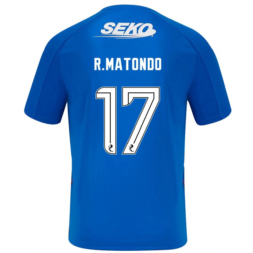 Danxen Børn Rabbi Matondo #17 Mørkeblå Hjemmebane Spillertrøjer 2024/25 Trøje T-Shirt