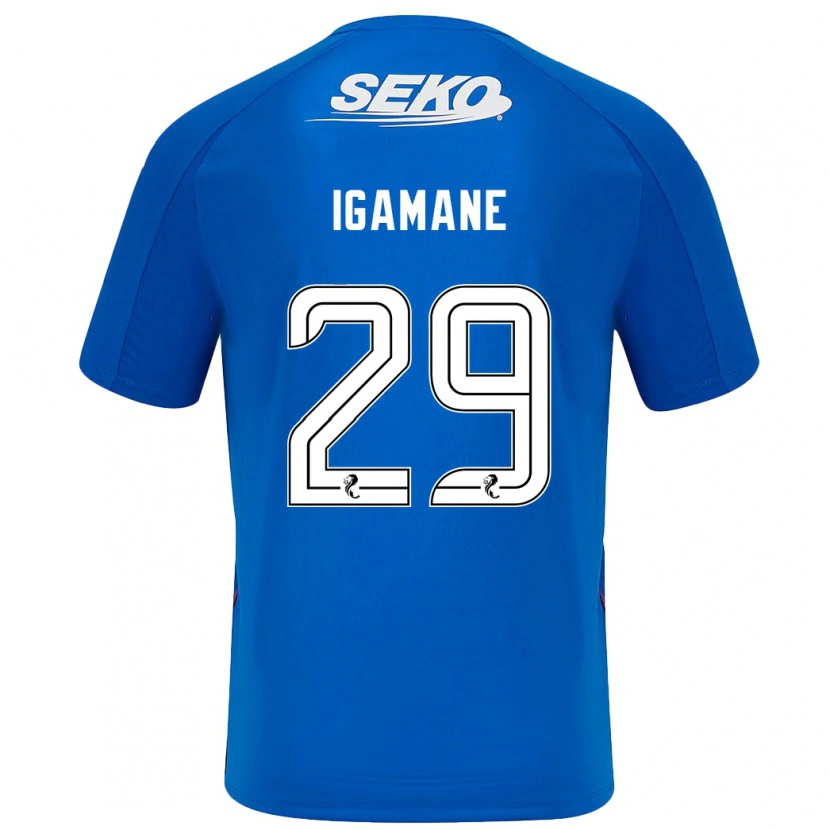 Danxen Børn Hamza Igamane #29 Mørkeblå Hjemmebane Spillertrøjer 2024/25 Trøje T-Shirt