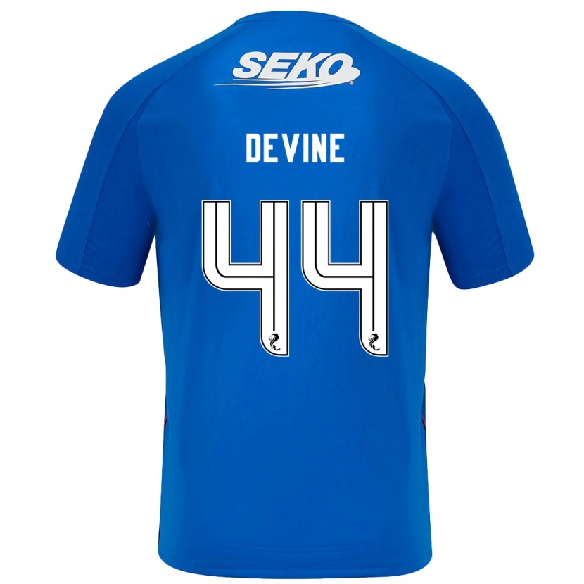 Danxen Børn Adam Devine #44 Mørkeblå Hjemmebane Spillertrøjer 2024/25 Trøje T-Shirt