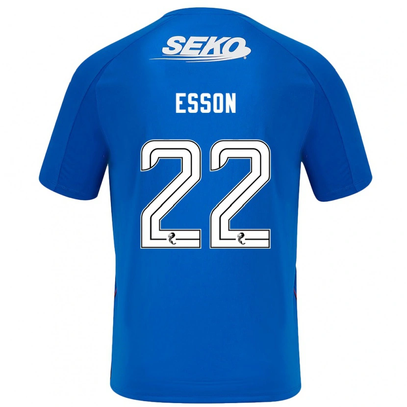 Danxen Børn Victoria Esson #22 Mørkeblå Hjemmebane Spillertrøjer 2024/25 Trøje T-Shirt
