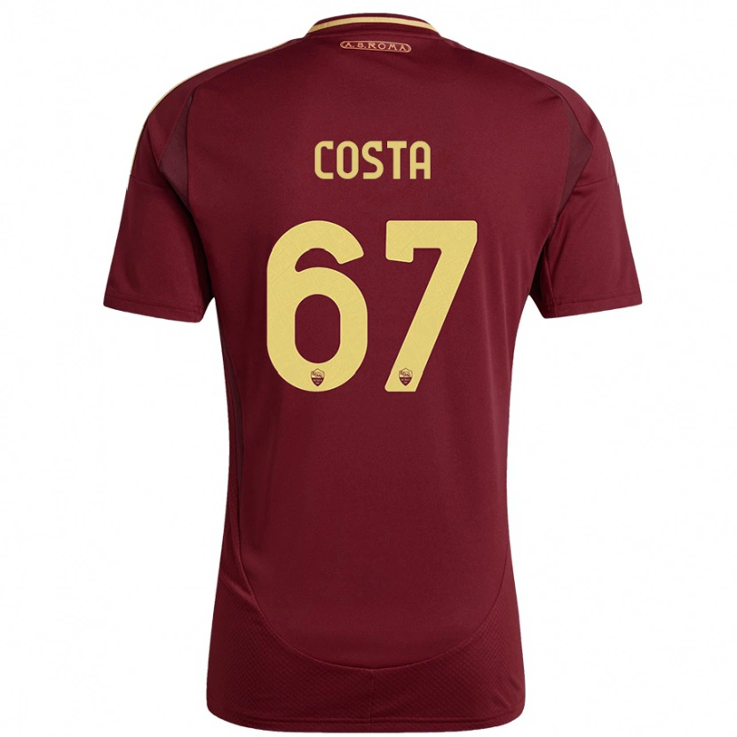 Danxen Børn João Costa #67 Rød Brun Guld Hjemmebane Spillertrøjer 2024/25 Trøje T-Shirt