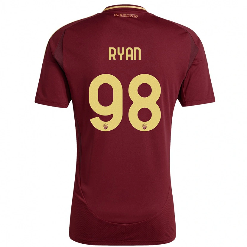 Danxen Børn Mathew Ryan #98 Rød Brun Guld Hjemmebane Spillertrøjer 2024/25 Trøje T-Shirt
