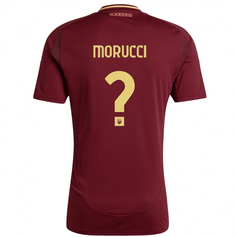 Danxen Børn Edoardo Morucci #0 Rød Brun Guld Hjemmebane Spillertrøjer 2024/25 Trøje T-Shirt