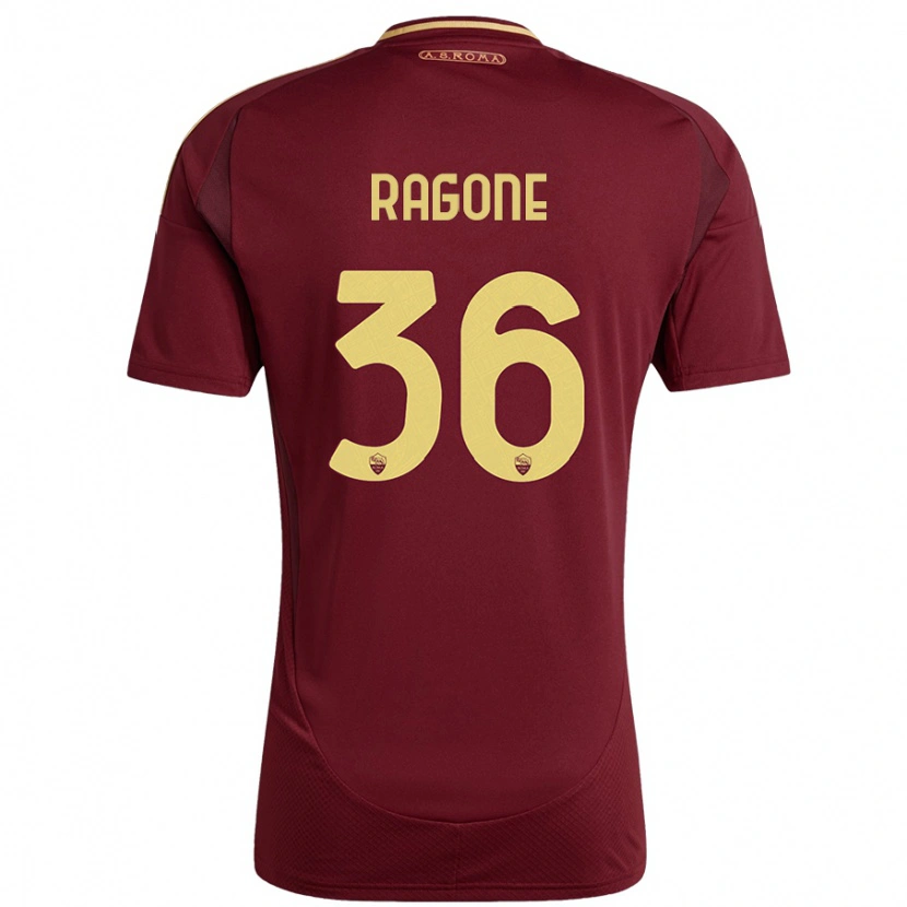 Danxen Børn Diego Ragone #36 Rød Brun Guld Hjemmebane Spillertrøjer 2024/25 Trøje T-Shirt