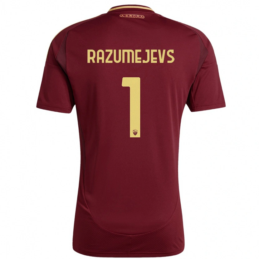 Danxen Børn Vladislavs Razumejevs #1 Rød Brun Guld Hjemmebane Spillertrøjer 2024/25 Trøje T-Shirt
