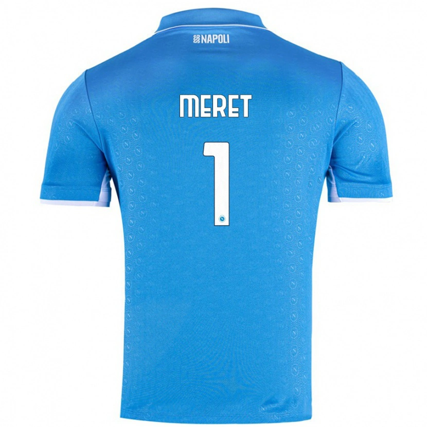 Danxen Børn Alex Meret #1 Himmelblå Hjemmebane Spillertrøjer 2024/25 Trøje T-Shirt
