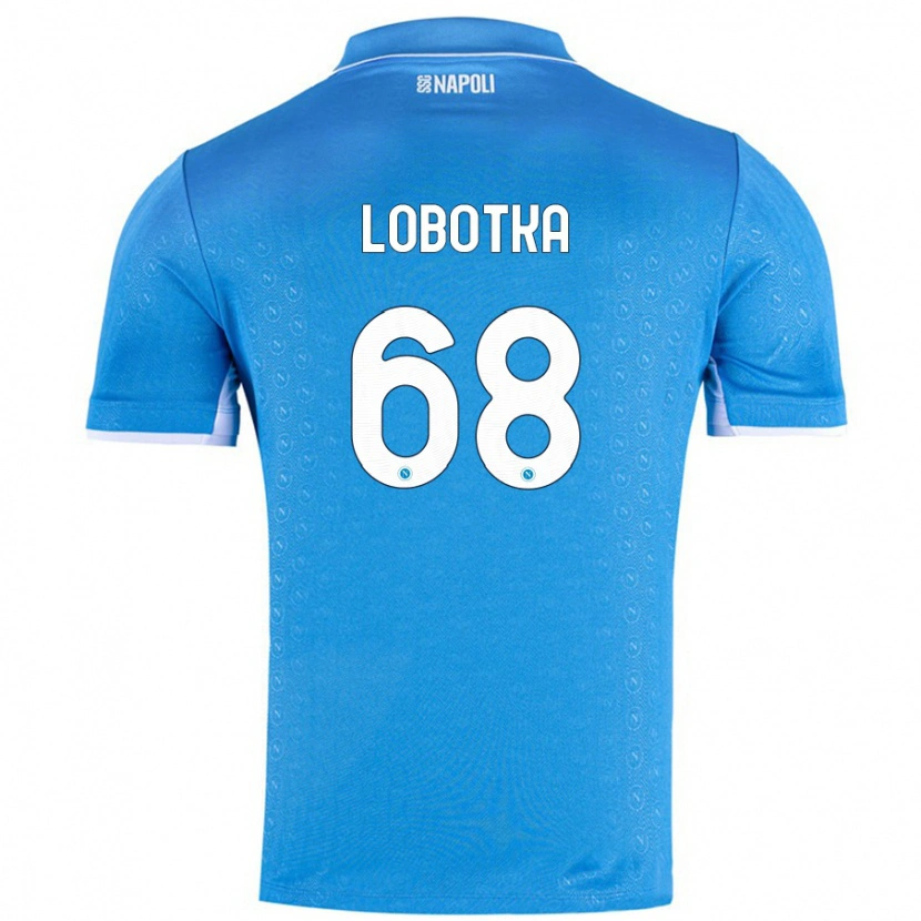 Danxen Børn Stanislav Lobotka #68 Himmelblå Hjemmebane Spillertrøjer 2024/25 Trøje T-Shirt