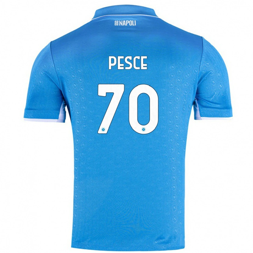 Danxen Børn Antonio Pesce #70 Himmelblå Hjemmebane Spillertrøjer 2024/25 Trøje T-Shirt