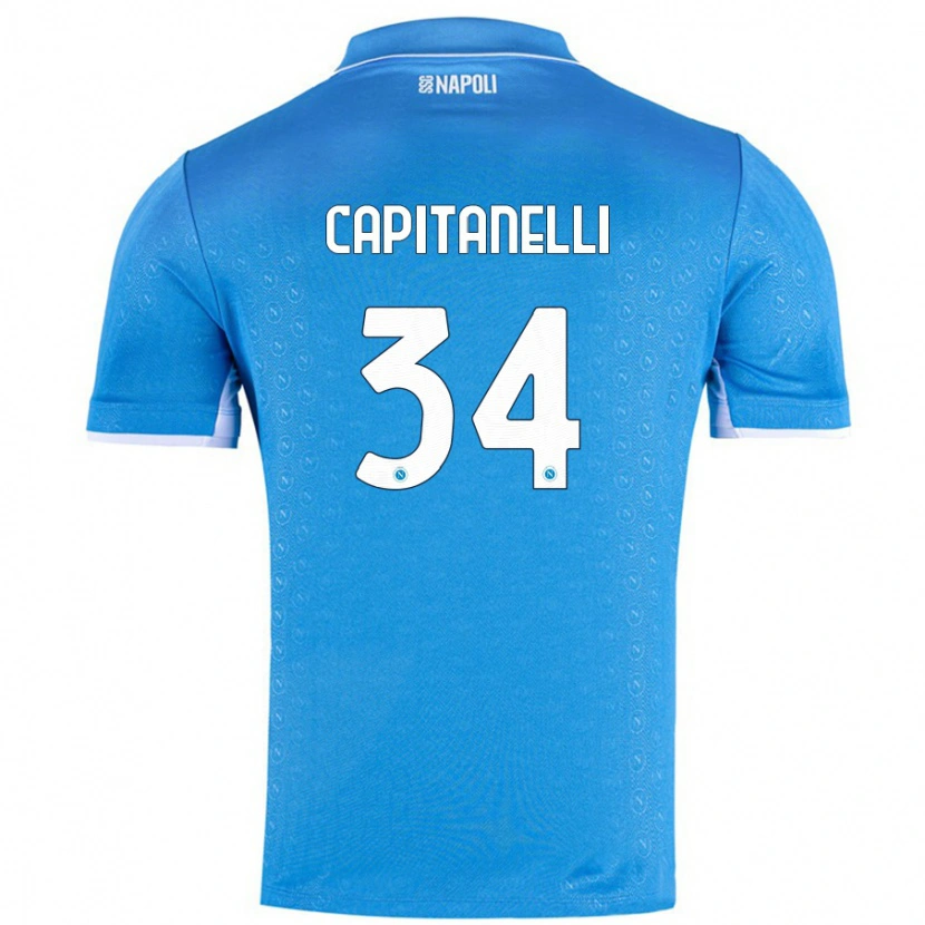 Danxen Børn Ilaria Capitanelli #34 Himmelblå Hjemmebane Spillertrøjer 2024/25 Trøje T-Shirt
