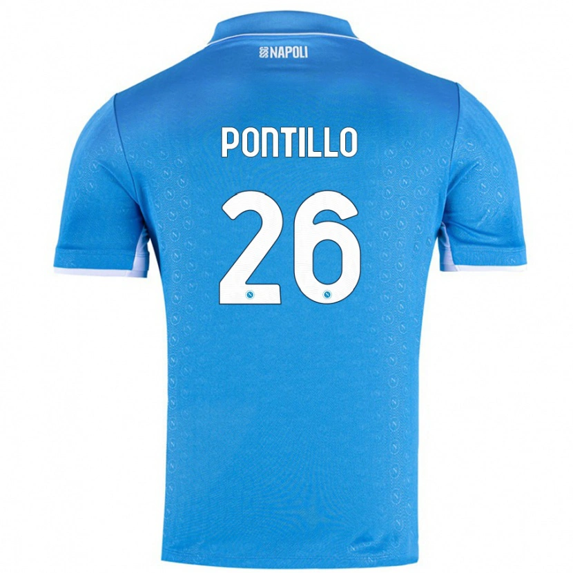 Danxen Børn Pasquale Pontillo #26 Himmelblå Hjemmebane Spillertrøjer 2024/25 Trøje T-Shirt