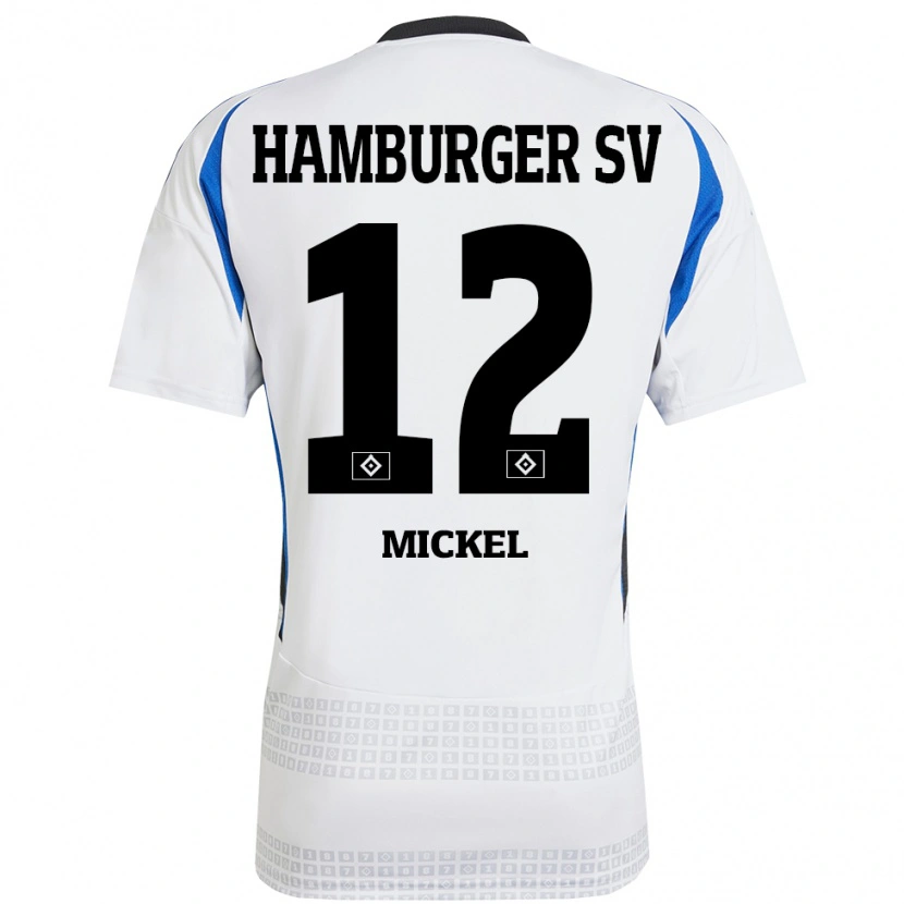 Danxen Børn Tom Mickel #12 Hvid Blå Hjemmebane Spillertrøjer 2024/25 Trøje T-Shirt