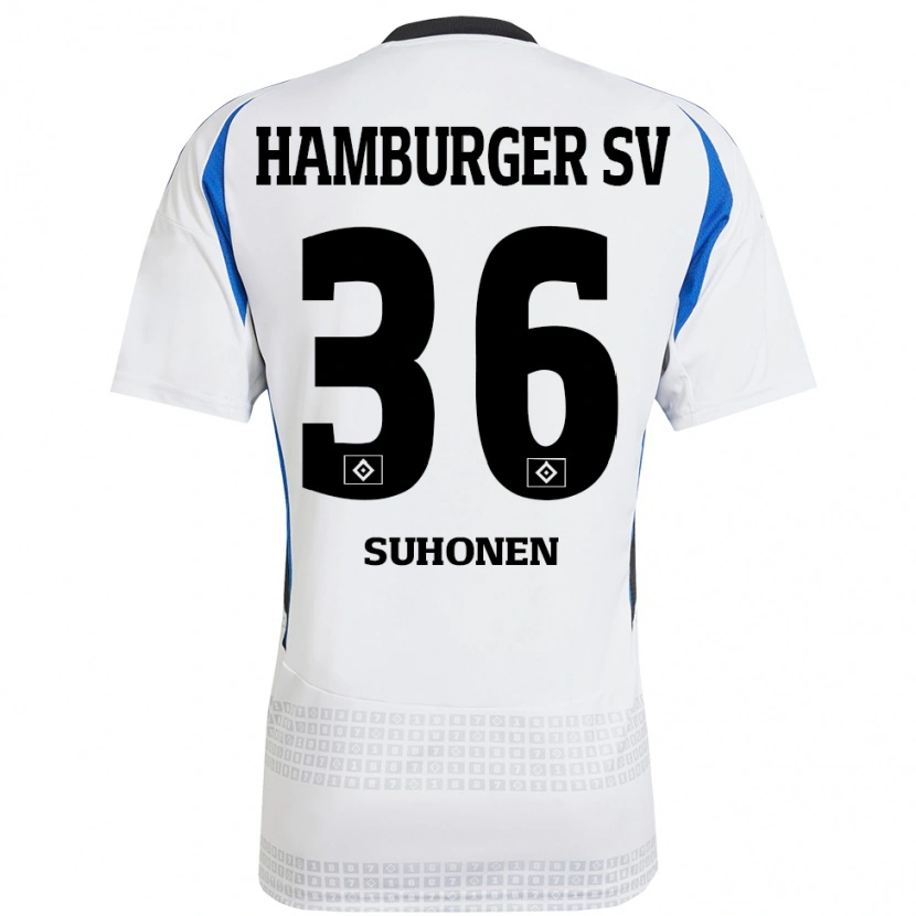 Danxen Børn Anssi Suhonen #36 Hvid Blå Hjemmebane Spillertrøjer 2024/25 Trøje T-Shirt