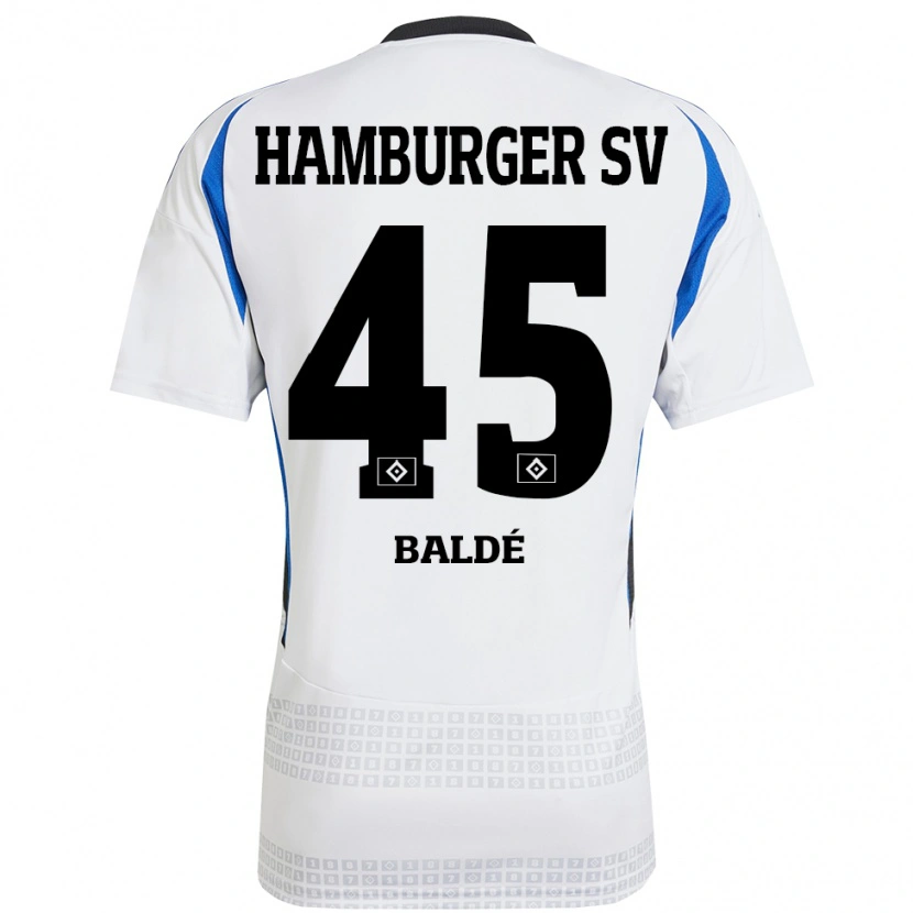 Danxen Børn Fabio Baldé #45 Hvid Blå Hjemmebane Spillertrøjer 2024/25 Trøje T-Shirt