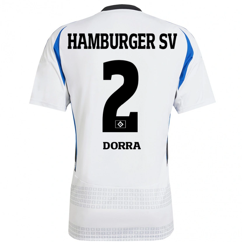 Danxen Børn Raphael Dorra #2 Hvid Blå Hjemmebane Spillertrøjer 2024/25 Trøje T-Shirt