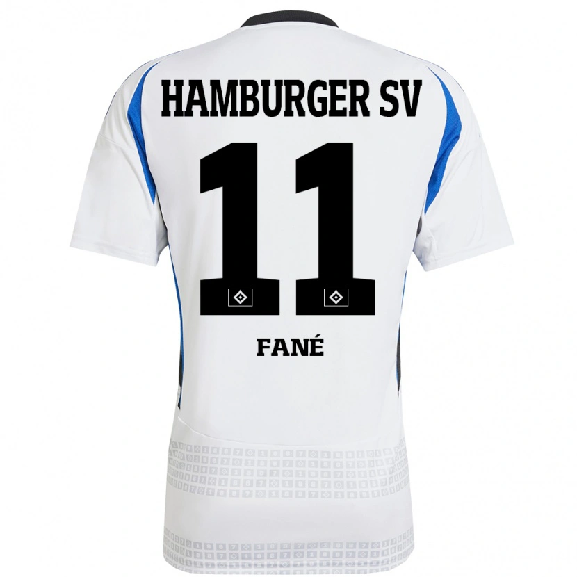 Danxen Børn Sidi Fané #11 Hvid Blå Hjemmebane Spillertrøjer 2024/25 Trøje T-Shirt
