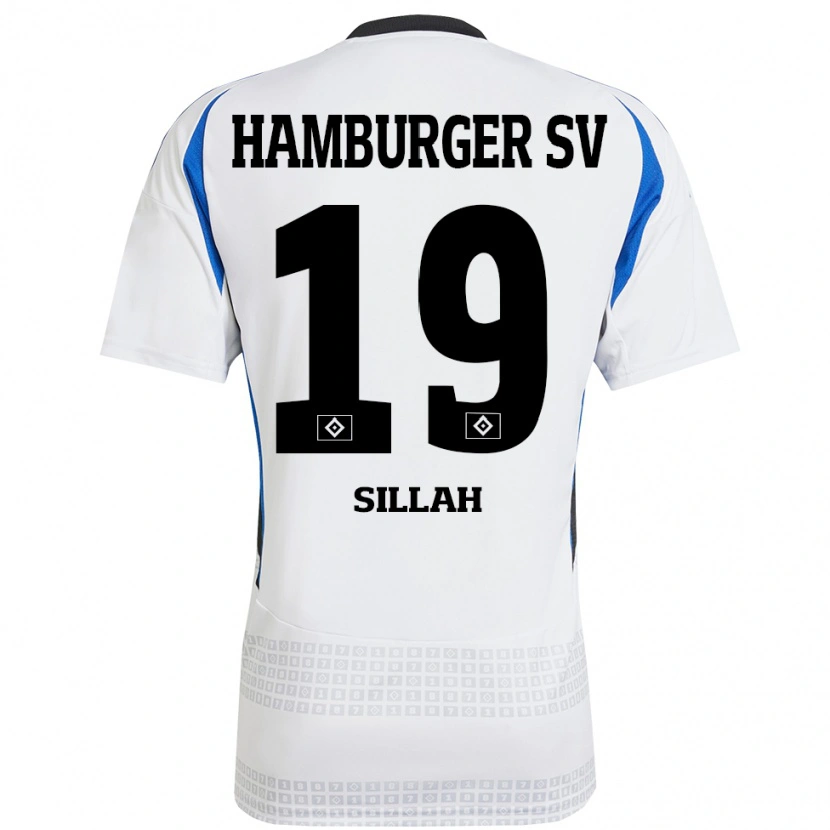 Danxen Børn Omar Sillah #19 Hvid Blå Hjemmebane Spillertrøjer 2024/25 Trøje T-Shirt