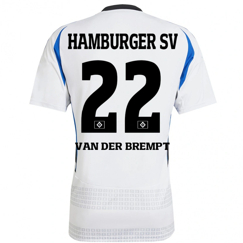 Danxen Børn Ignace Van Der Brempt #22 Hvid Blå Hjemmebane Spillertrøjer 2024/25 Trøje T-Shirt