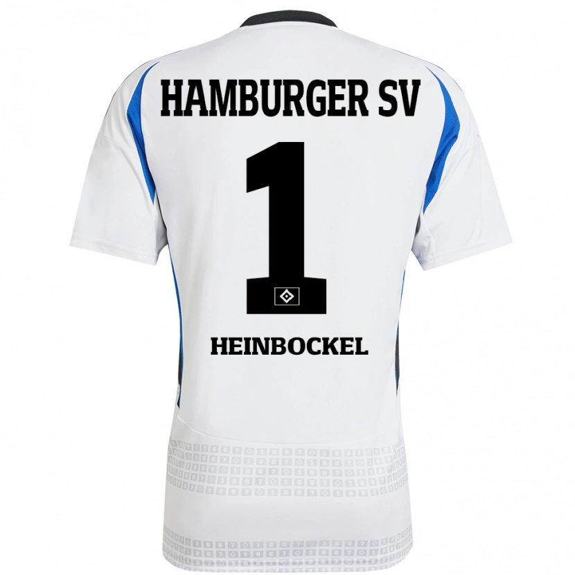 Danxen Børn Simon Heinbockel #1 Hvid Blå Hjemmebane Spillertrøjer 2024/25 Trøje T-Shirt