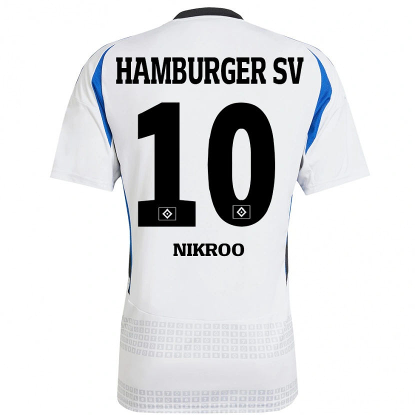 Danxen Børn Sepehr Nikroo #10 Hvid Blå Hjemmebane Spillertrøjer 2024/25 Trøje T-Shirt