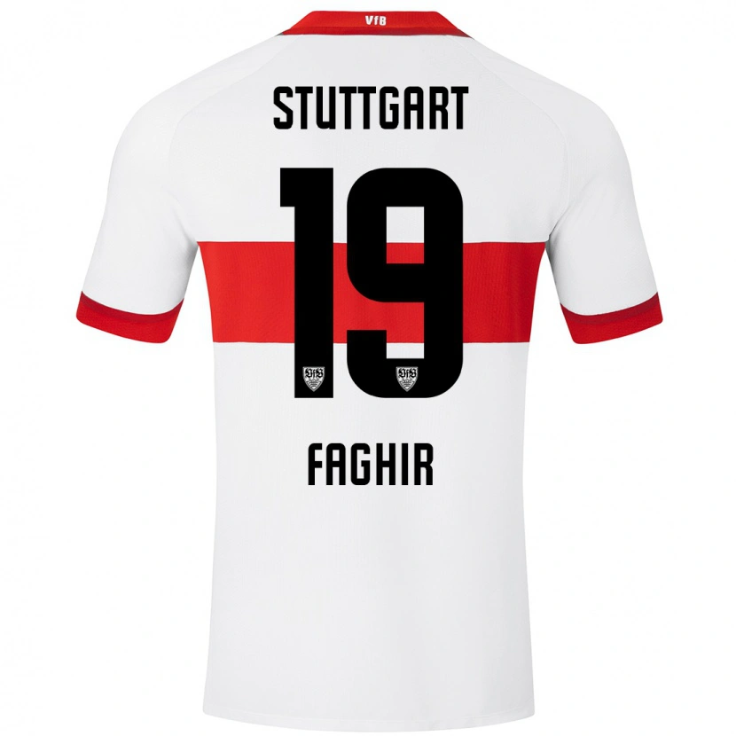Danxen Børn Wahid Faghir #19 Hvid Rød Hjemmebane Spillertrøjer 2024/25 Trøje T-Shirt