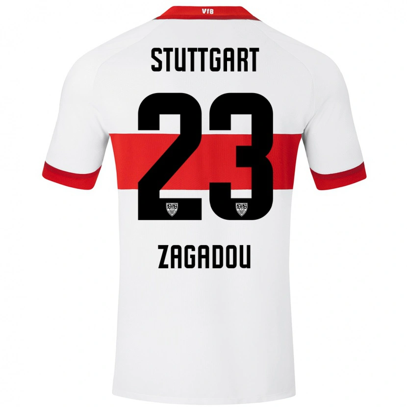 Danxen Børn Dan-Axel Zagadou #23 Hvid Rød Hjemmebane Spillertrøjer 2024/25 Trøje T-Shirt