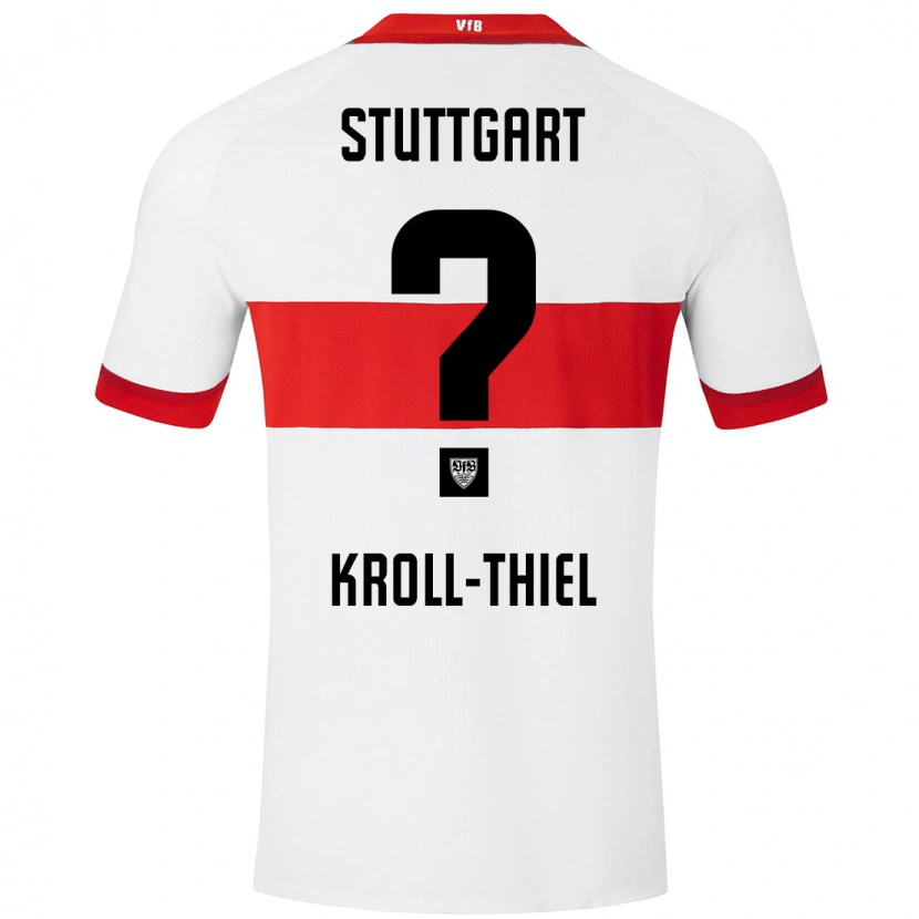 Danxen Børn Colin Kroll-Thiel #0 Hvid Rød Hjemmebane Spillertrøjer 2024/25 Trøje T-Shirt