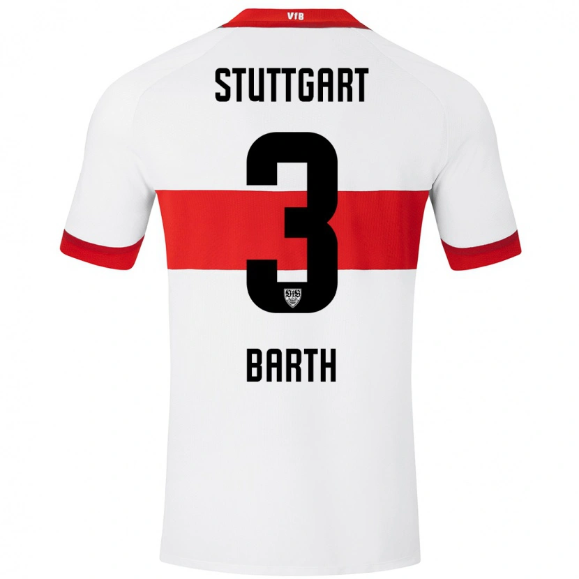 Danxen Børn Lara Barth #3 Hvid Rød Hjemmebane Spillertrøjer 2024/25 Trøje T-Shirt