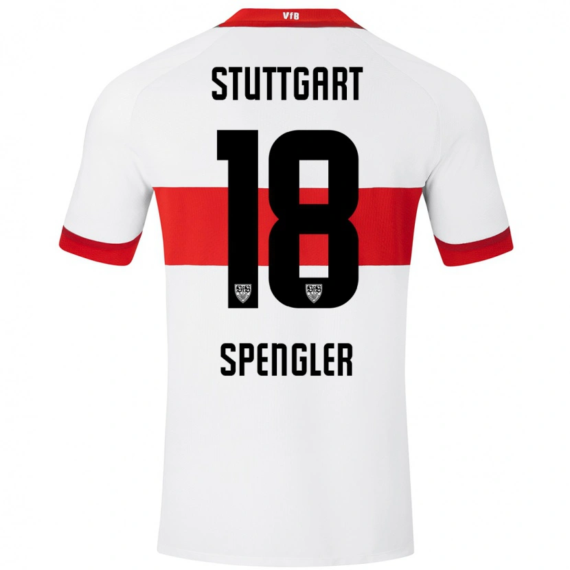 Danxen Børn Jana Spengler #18 Hvid Rød Hjemmebane Spillertrøjer 2024/25 Trøje T-Shirt