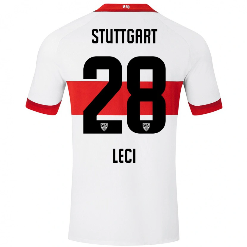 Danxen Børn Besarta Leci #28 Hvid Rød Hjemmebane Spillertrøjer 2024/25 Trøje T-Shirt