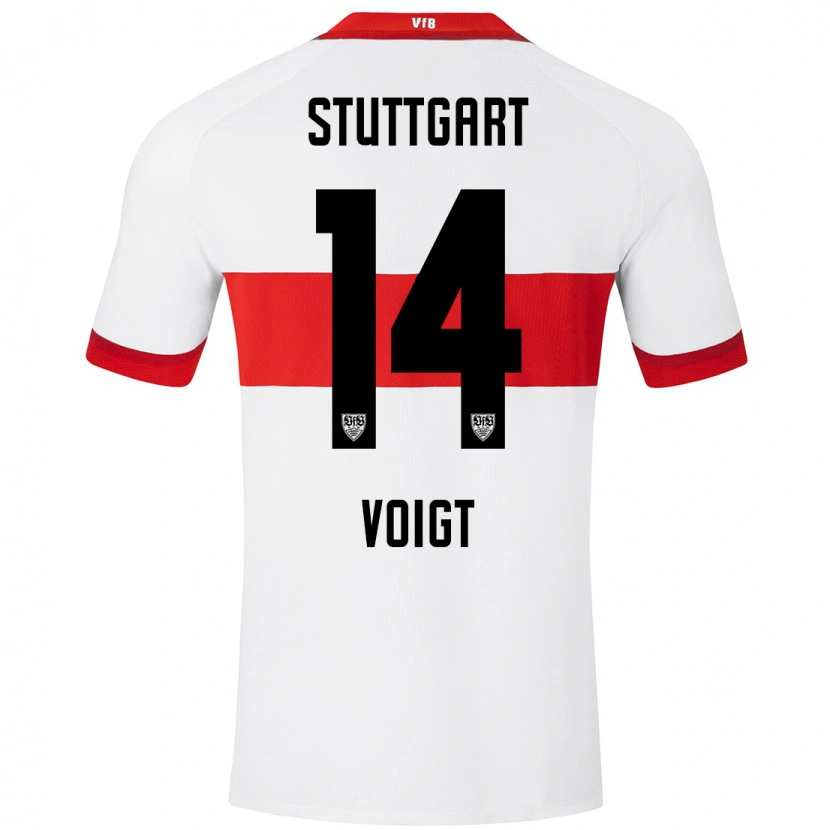 Danxen Børn Max Voigt #14 Hvid Rød Hjemmebane Spillertrøjer 2024/25 Trøje T-Shirt