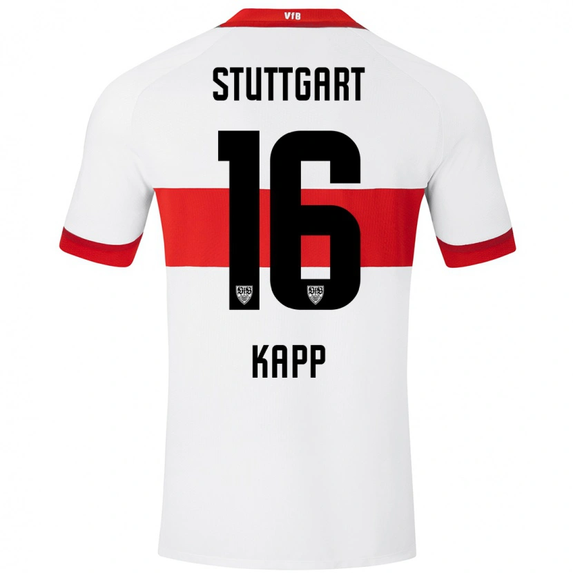 Danxen Børn Patrick Kapp #16 Hvid Rød Hjemmebane Spillertrøjer 2024/25 Trøje T-Shirt