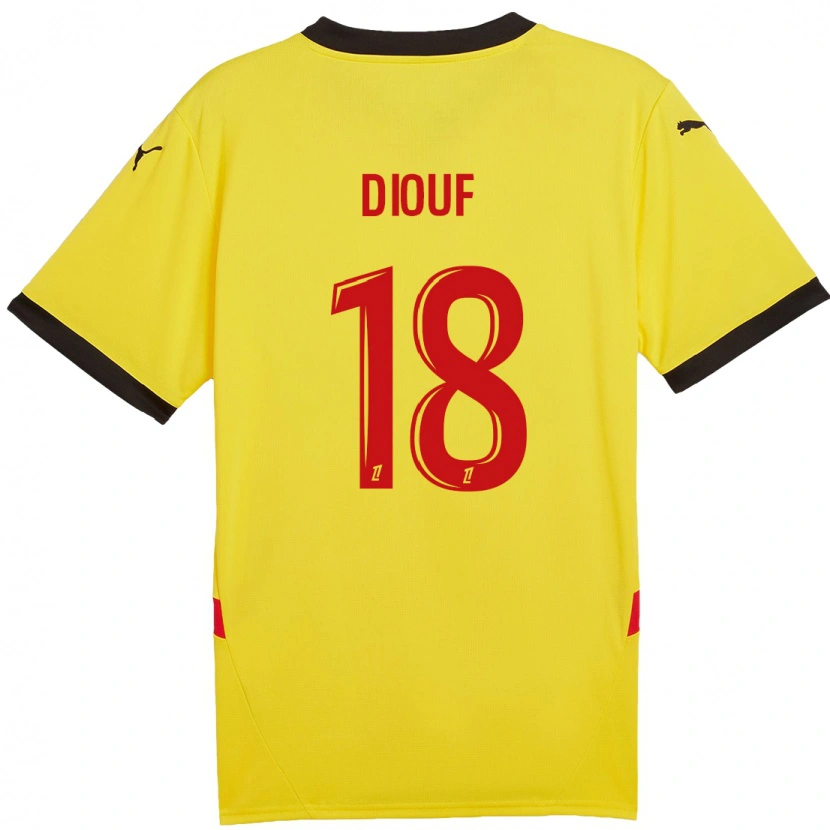 Danxen Børn Andy Diouf #18 Gul Rød Hjemmebane Spillertrøjer 2024/25 Trøje T-Shirt