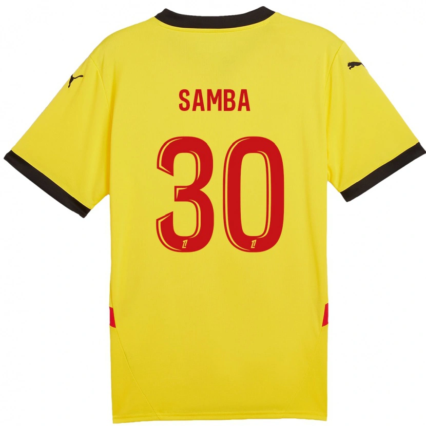 Danxen Børn Brice Samba #30 Gul Rød Hjemmebane Spillertrøjer 2024/25 Trøje T-Shirt