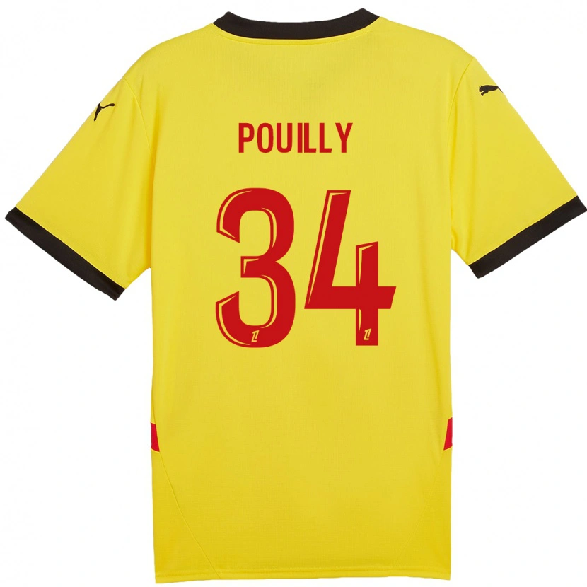 Danxen Børn Tom Pouilly #34 Gul Rød Hjemmebane Spillertrøjer 2024/25 Trøje T-Shirt