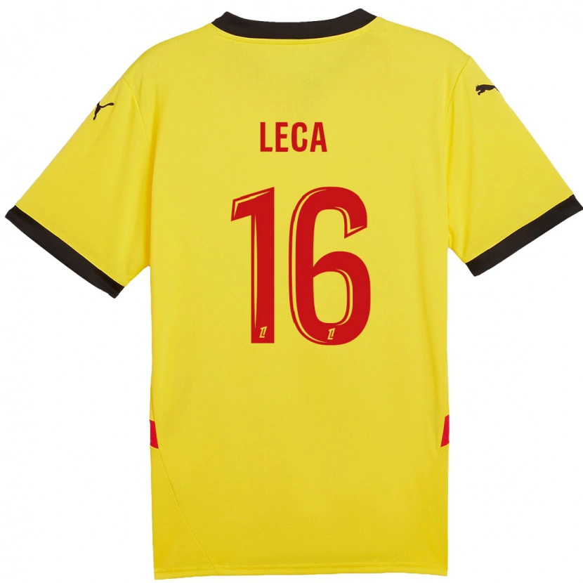 Danxen Børn Jean-Louis Leca #16 Gul Rød Hjemmebane Spillertrøjer 2024/25 Trøje T-Shirt