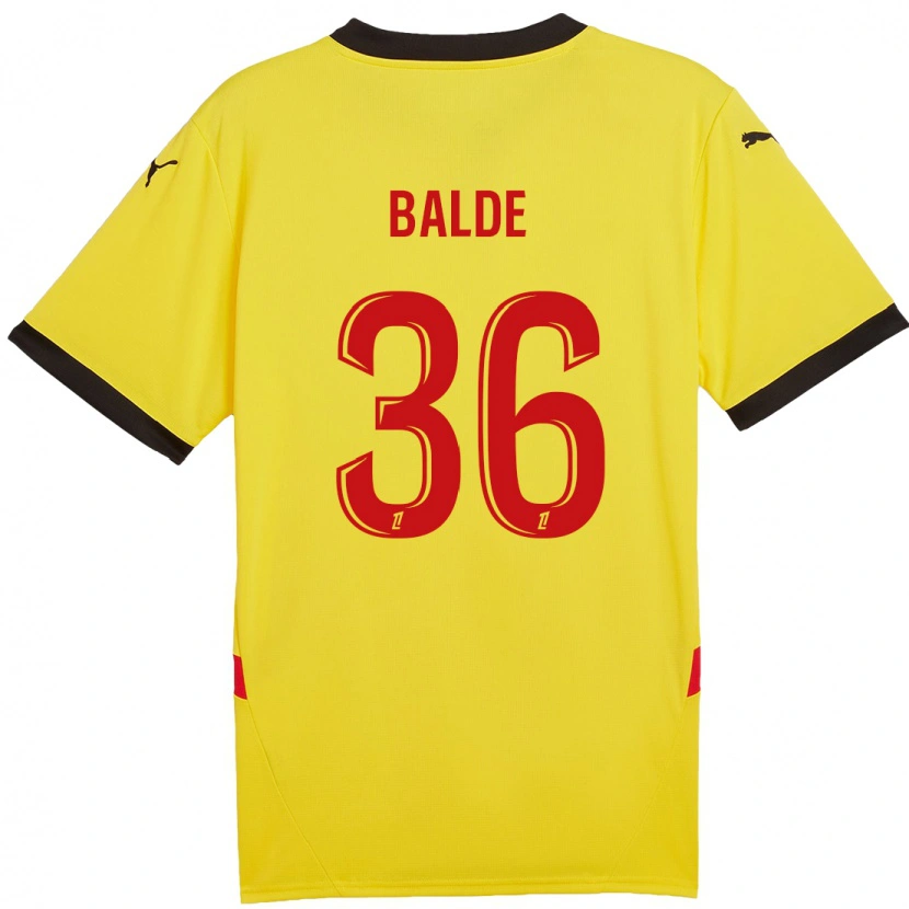 Danxen Børn Ibrahima Baldé #36 Gul Rød Hjemmebane Spillertrøjer 2024/25 Trøje T-Shirt