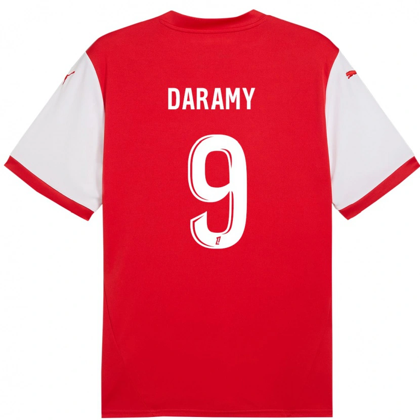 Danxen Børn Mohamed Daramy #9 Rød Hvid Hjemmebane Spillertrøjer 2024/25 Trøje T-Shirt
