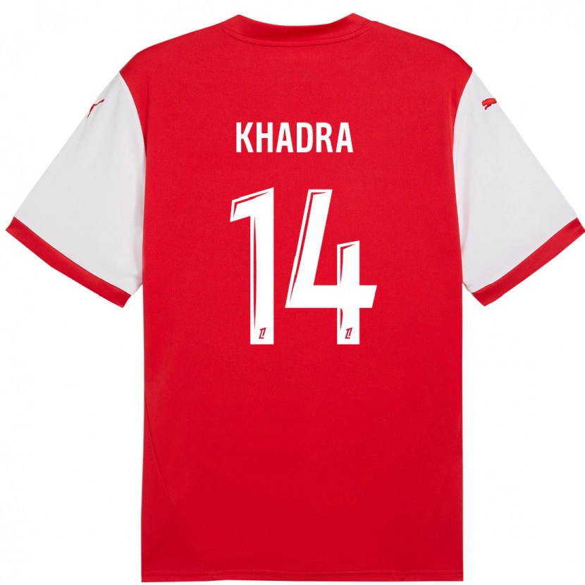 Danxen Børn Reda Khadra #14 Rød Hvid Hjemmebane Spillertrøjer 2024/25 Trøje T-Shirt