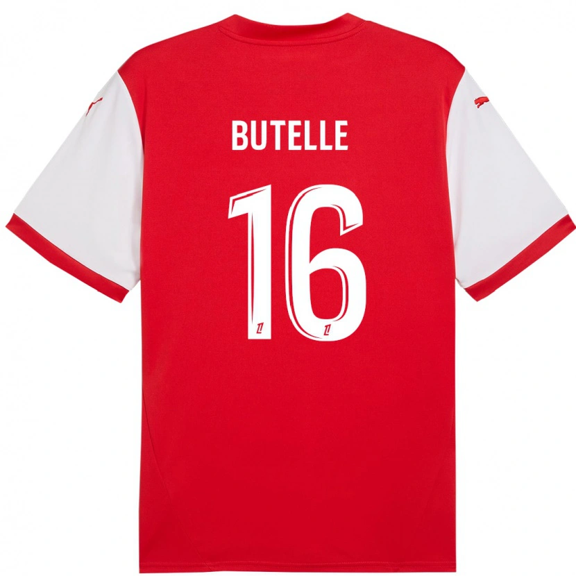 Danxen Børn Ludovic Butelle #16 Rød Hvid Hjemmebane Spillertrøjer 2024/25 Trøje T-Shirt