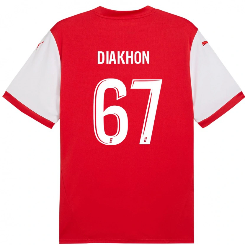 Danxen Børn Mamadou Diakhon #67 Rød Hvid Hjemmebane Spillertrøjer 2024/25 Trøje T-Shirt