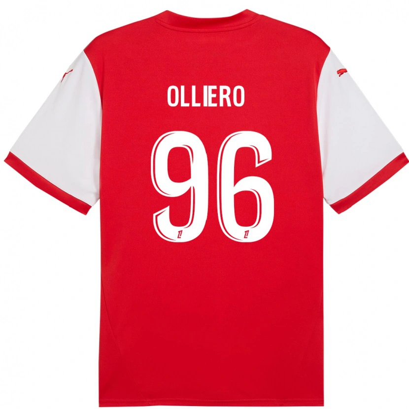 Danxen Børn Alexandre Olliero #96 Rød Hvid Hjemmebane Spillertrøjer 2024/25 Trøje T-Shirt