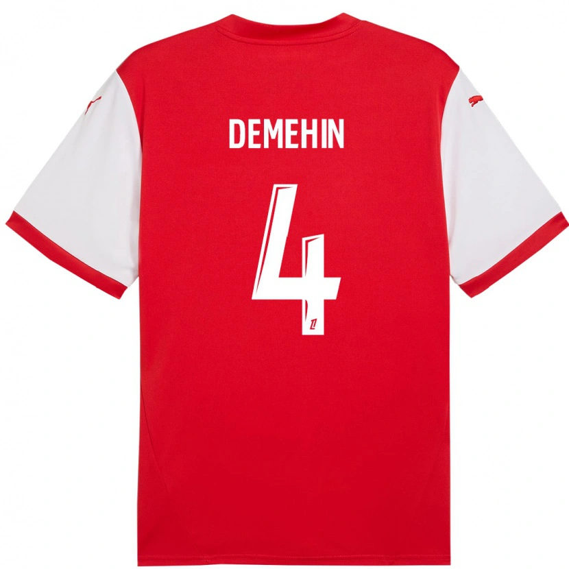 Danxen Børn Oluwatosin Demehin #4 Rød Hvid Hjemmebane Spillertrøjer 2024/25 Trøje T-Shirt