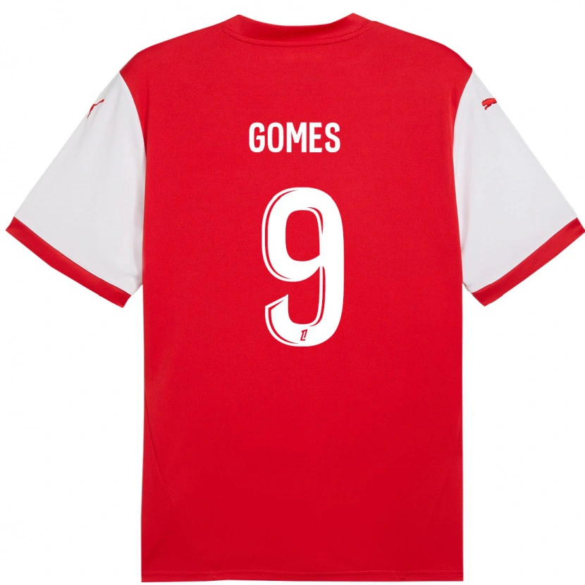 Danxen Børn Mélissa Gomes #9 Rød Hvid Hjemmebane Spillertrøjer 2024/25 Trøje T-Shirt