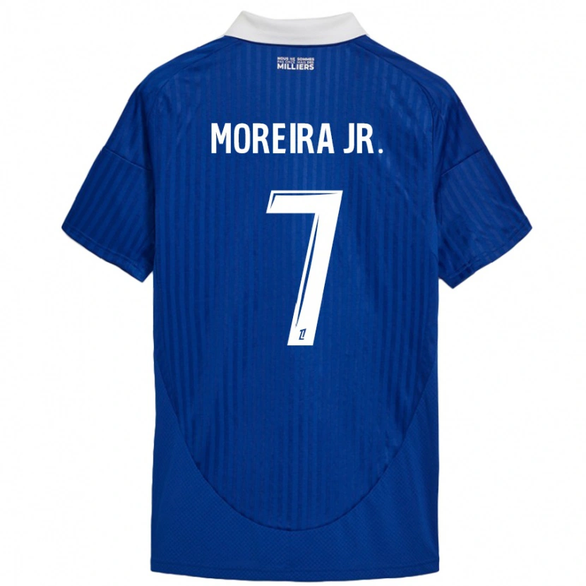 Danxen Børn Diego Moreira #7 Blå Hvid Hjemmebane Spillertrøjer 2024/25 Trøje T-Shirt