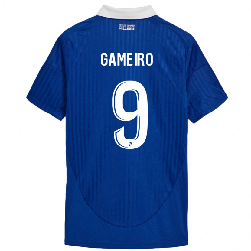 Danxen Børn Kévin Gameiro #9 Blå Hvid Hjemmebane Spillertrøjer 2024/25 Trøje T-Shirt