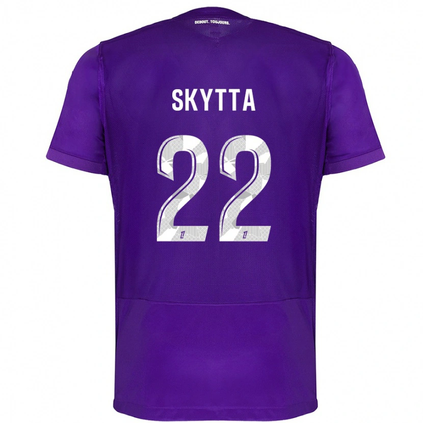 Danxen Børn Naatan Skyttä #22 Lilla Hvid Hjemmebane Spillertrøjer 2024/25 Trøje T-Shirt